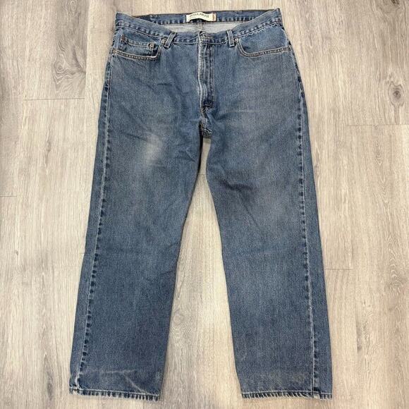 Levi's 505 Regular Fit Jeans Y2k Red Tags 38x30 Blue‎ Actual 36x29 - Picture 1 of 8